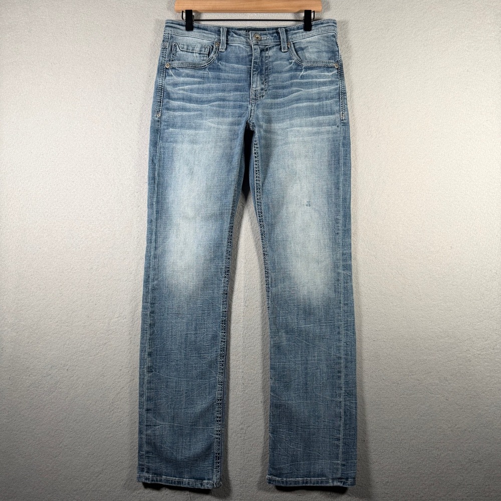 BKE Henry Straight Leg Jeans Medium Wash Blue Denim 32x34 GBP3004 Mens